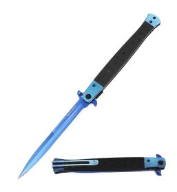 Extra Large Blue Spring Assisted Open STILETTO Knife