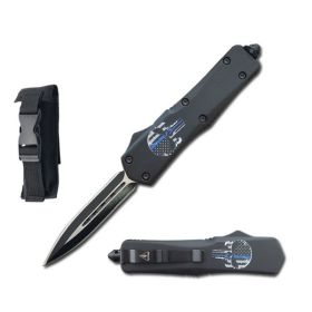 7" Blue Skull Tactical Recon OTF Combat Knife