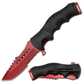 Spring Assisted  Knife Red