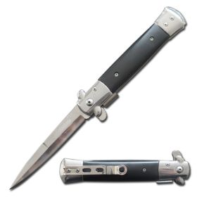 5" Closed Stiletto Style Spring Assisted Knife Wood Handle