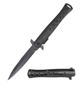 Spring Assisted  Black Stiletto  Knife