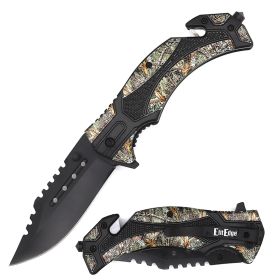 9" Camo Assisted Opening Rescue Tactical Pocket Folding Knife