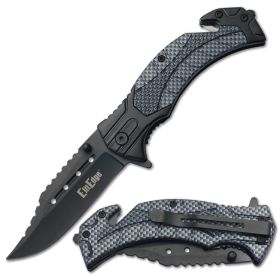 9" Carbon Fiber Assisted Opening Rescue Tactical Pocket Folding Knife