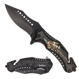 Tactical Grim Reaper Spring Assisted Open Rescue Folding Pocket Knife