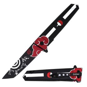 9" Sasuke Kusanagi Dark Grass Cutter Anime Spring Assisted Pocket Knife