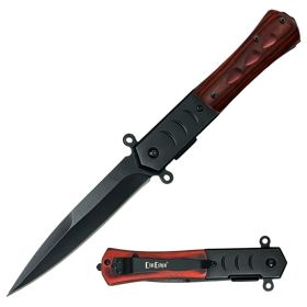 Pakawood Handle Spring Assisted Pocket Knife