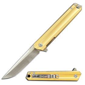Champion Aluminum Handle Spring Assist Open Folding Pocket Knife Everyday Carry