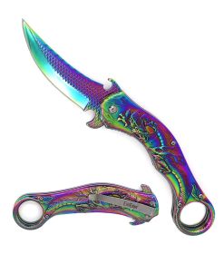 Rainbow Dragon Spring Assisted Knife