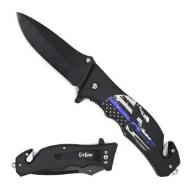 Blue Skull Punisher Spring Assisted Folding Knife