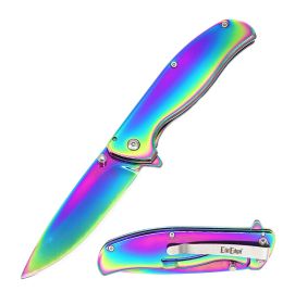 Spring Assisted Pocket Knife - Rainbow