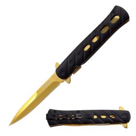 9" Spring Assisted Gold STILETTO Knife