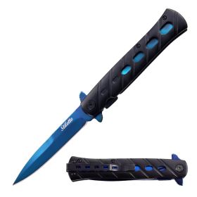 9" Spring Assisted Blue STILETTO Knife