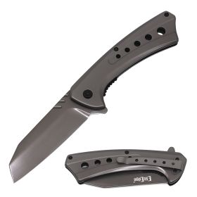 Tactical Spring Assisted Grey Cleaver Razor  Knife