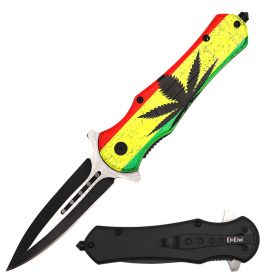 Marijuana Dagger Style Spring Assisted Open Knife