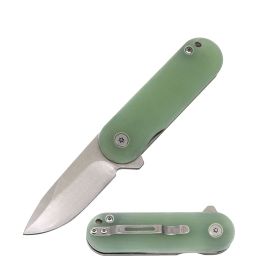Jade G10 Handle Ball Bearing Titanium Coated Blade Pocket Knife