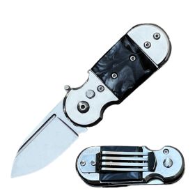 4.75" Mini Auto Black Pearl Switch Blade Pocket Money Clip Knife