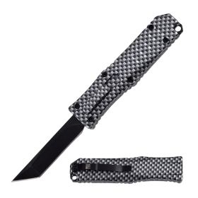 5.25" Automatic Out The Front Micro OTF Tanto Blade Carbon Fiber Knife