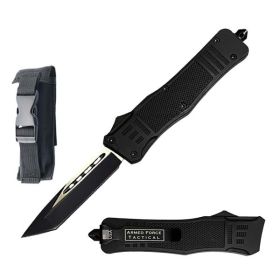 7" Street Walker Out Of The Front Black OTF Knife Tanto Blade
