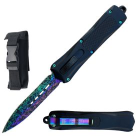 9" Torpedo Rainbow Damascus Etch