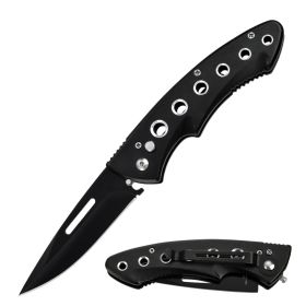Clip Point Ballistic Auto Push Button Black Blade Aluminum Handle Auto Knife