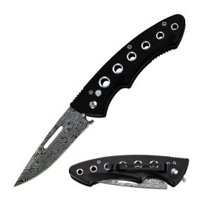 Clip Point Ballistic Auto Push Button Damascus Etched Blade SwitchBlade Pocket Knife
