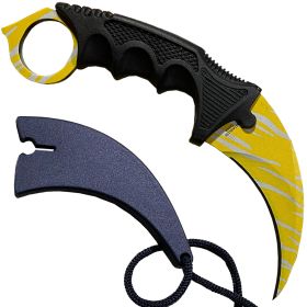 7.6" Tiger Tooth Military Combat  Neck Knife w Sheath