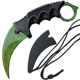 7.6" Green Gamma Military Combat  Neck Knife w Sheath