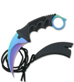7.6" Rainbow Military Combat  Neck Knife w Sheath