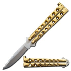 Length Helix Butterfly Knife - Gold
