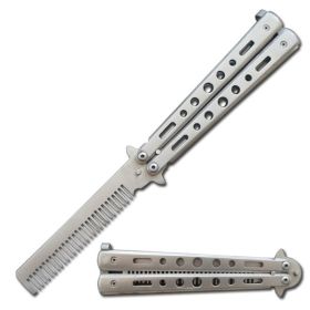 Silver Metal Butterfly Trainer Comb Brush