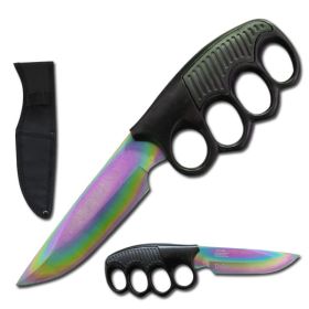 9.5" Military Tactical Trench Knife Combat Fixed Blade Rainbow Knife