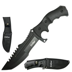 11 Inch Black Military Combat Fighter Hunter Bowie Knife Full Tang Tanto Blade