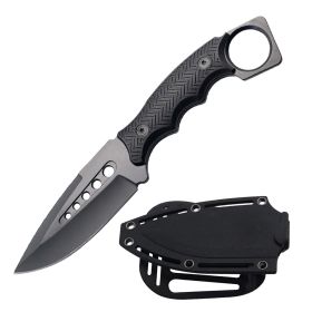 8.5"  Black Tactical Hunting Knife ABS Belt Loop  Sheath