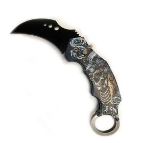 5" Closed Skeleton SwitchBlade Finger Ring - White