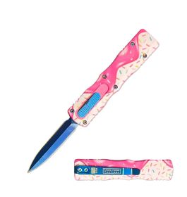 5.25" Rugged Donut Sprinkle Frosting Handle Mini OTF Automatic Knife