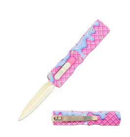 5.25" Rugged Sprinkle Waffle Handle Mini OTF Automatic Knife