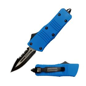 5.5" Wasp Mini Automatic OTF Blue Knife Spear Point Blade