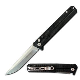 9" EDC Drop Point Switch Blade - Black G10 Handle