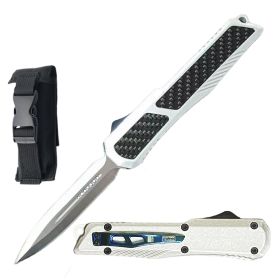 8.5" Silver Delta Slim OTF Dual Action Automatic Knife