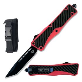 9.75" Red Carbon Fiber Automatic OTF Out the Front Knife