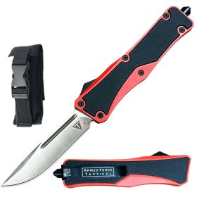 9.75" D2 Steel Automatic Red OTF Out the Front Knife G10 Handle