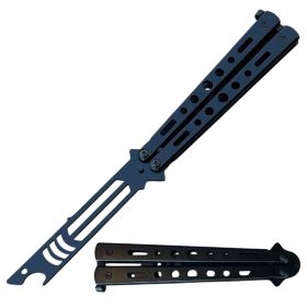 Black Shark Bottle Opener Stainless Steel Butterfly Trainer Knife