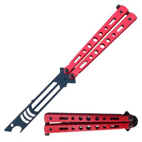 Red Shark Bottle Opener Stainless Steel Butterfly Trainer Knife