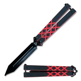 Black G10 Handle Practice Butterfly Trainer Ball Bearing Dagger Point Blade