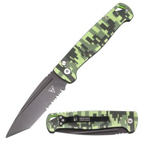 Tanto Blade Camo SwitchBlade Automatic Pocket Knife Glows in Dark