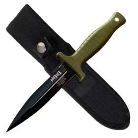 Military Green Dual Double Edged Dagger Fixed Blade Boot Knife