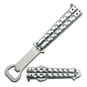 Silver Butterfly Knife Trainer Bottle Opener