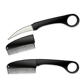 Black Karambit  Brush Comb Knife