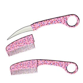 Pink Sprinkle Brush Comb Knife