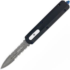 9.25" Permanent Rain Damascus Steel Automatic Out The Front Knife